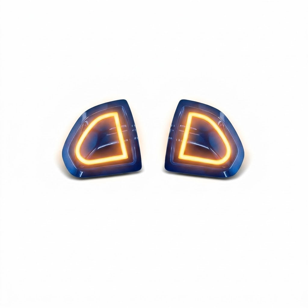 2009-2024 Ram 1500 & 2010-2022 Ram 2500/3500 Colormatched Switchback Tow Mirror Marker Lights – Blue, Amber Lit