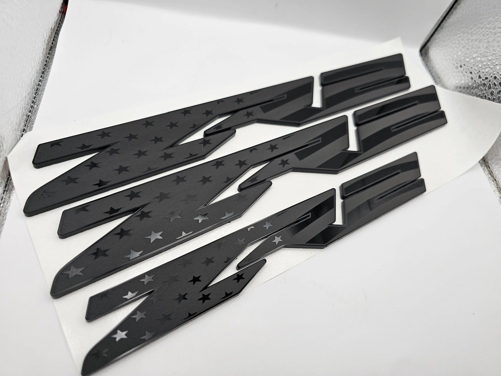 2022-2026 Chevy Silverado | ZR2-Style American Flag Emblems (Set of 3) (installed reference photo)