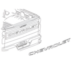2019-2026 Chevy Tailgate Stamped Lettering