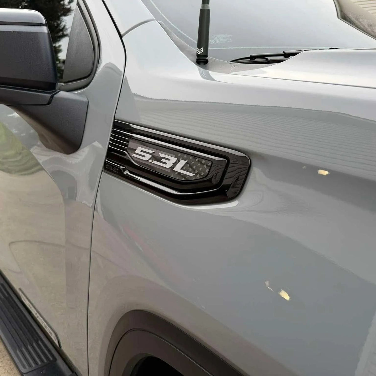 2020-2026 GMC Sierra 1500 | 5.3 Fender Emblem Inserts (installed reference photo)
