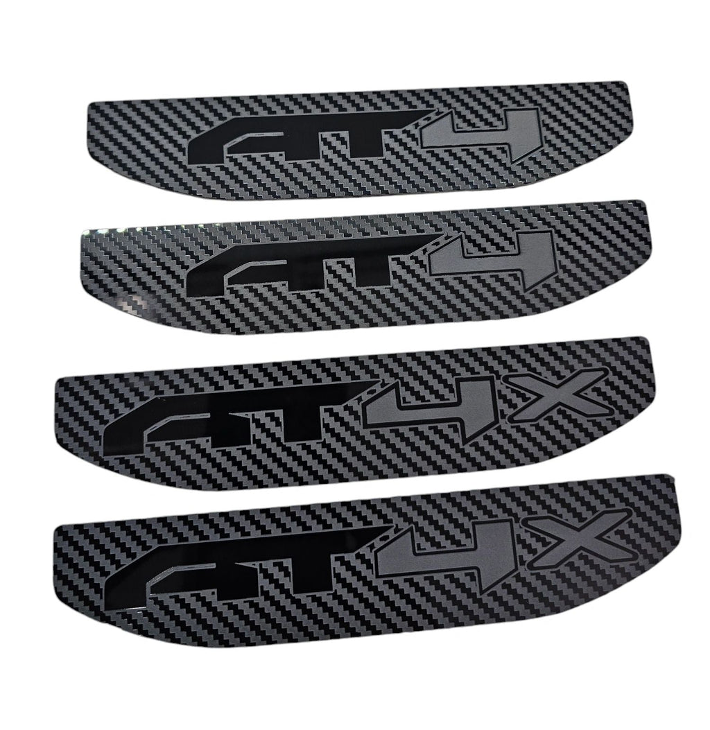 2020-2026 GMC Sierra 1500 | Carbon Fiber Look AT4-Style Fender Emblem Inserts (Pair) (installed reference photo)
