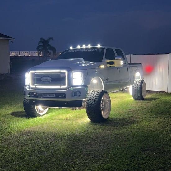 2011-2016 Ford F-250/F-350/F-450/F-550 Super Duty LED Grille Light Kit – 2-Bar, 6500 K White, IP67