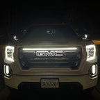 2019-2021 GMC Sierra 1500 AT4 LED “Power” Grille Light Bar – IP67, Plug-and-Play Ready, Black or Silver Frame