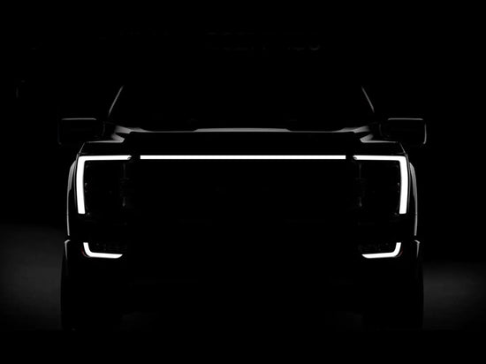 2021-2023 Ford F150 Lariat LED “Power” Grille Accent Bar – IP67, Black/Silver Frame
