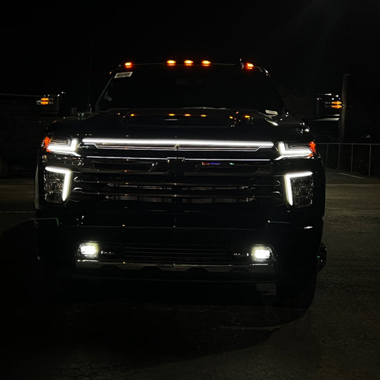 2021-2023 Chevy Silverado 2500/3500 LT LED “Power” Grille Bar – IP67, Bolt-On, Black or Silver Frame