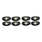 8PC WHITE ROCK LIGHT KIT (STANDARD)