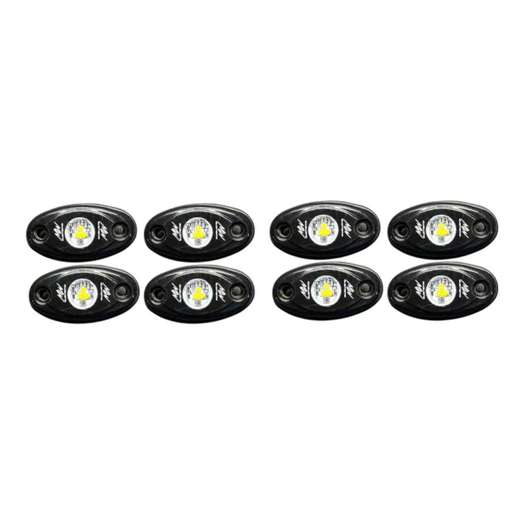 8PC WHITE ROCK LIGHT KIT (STANDARD)
