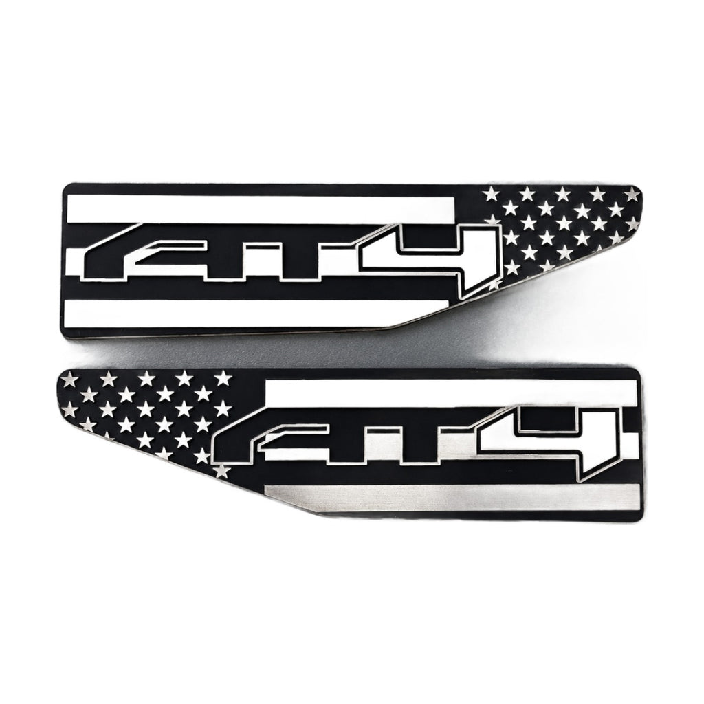 2021-2026 GMC Yukon | AT4 Over American Flag Fender Emblems (Pair)