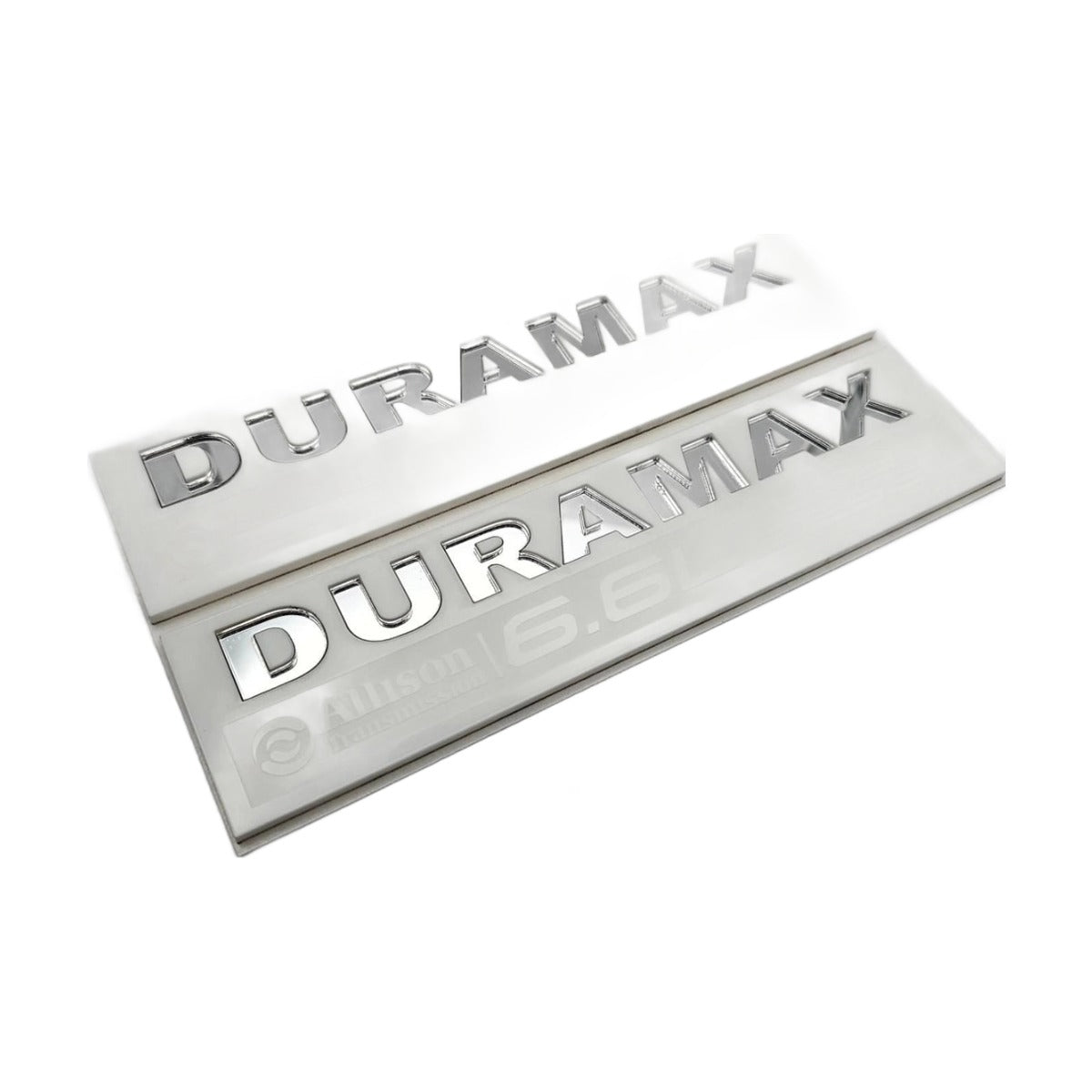 2020-2026 GMC Sierra HD | Gloss White Duramax-Style Fender Emblems (Pair)