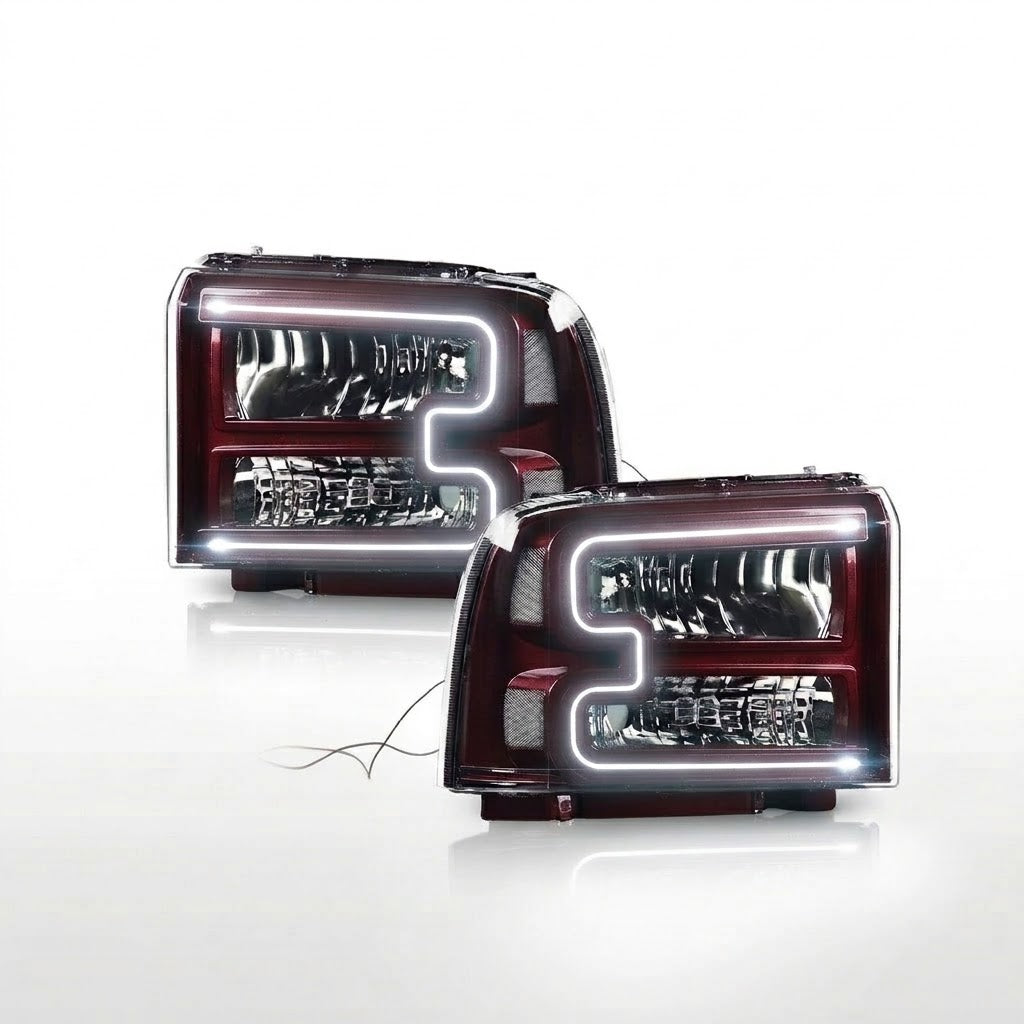2005-2007 FORD SUPER DUTY C BAR HEADLIGHTS
