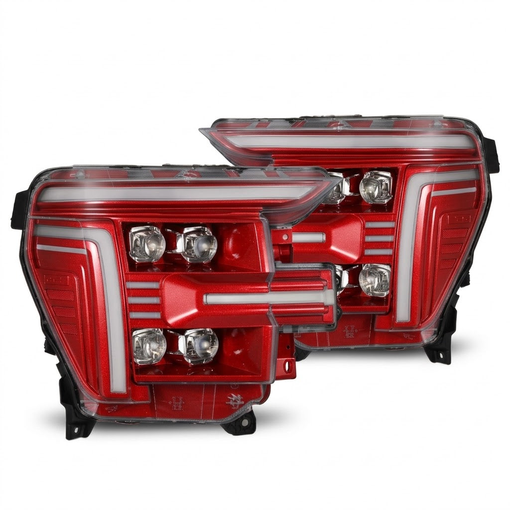 2024-2026 Ford F-150 & F-150 Raptor AlphaRex NOVA-Series LED Projector Headlights – Red