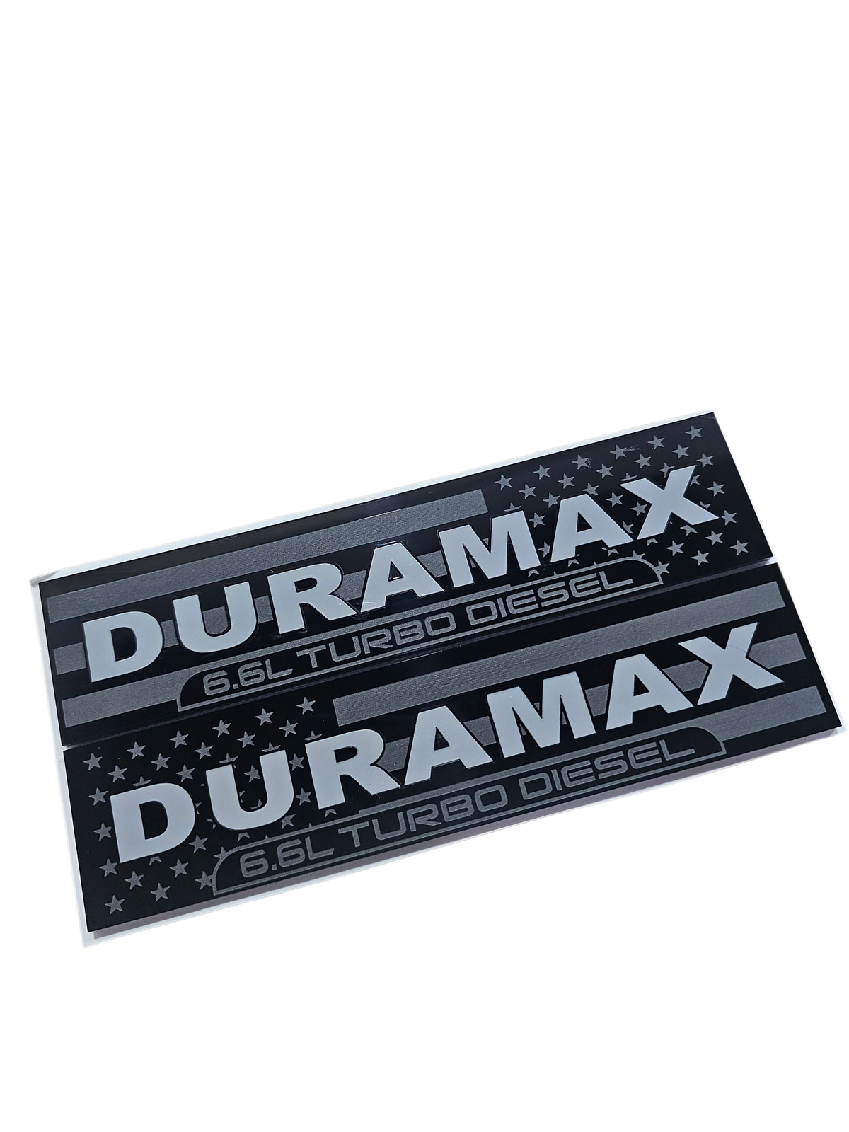 2020-2026 GMC Sierra HD | Duramax-Style American Flag Fender Emblem Inserts (Pair) (installed reference photo)
