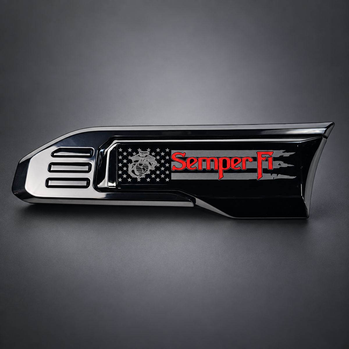 2020-2026 GMC Sierra HD | Semper Fi Fender Emblem Inserts (Pair) (installed reference photo)