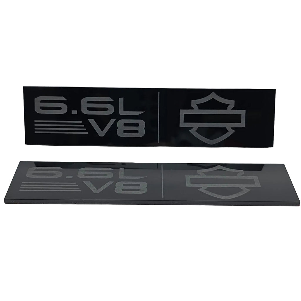 2020-2026 GMC Sierra HD | Black Duramax & Gas Fender Emblem Vent Inserts (Pair) (installed reference photo)