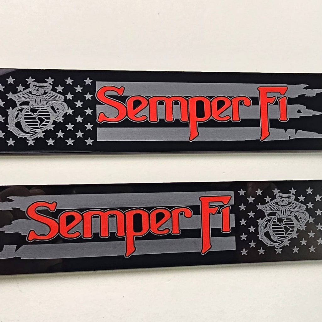 2020-2026 GMC Sierra HD | Semper Fi Fender Emblem Inserts (Pair) (installed reference photo)