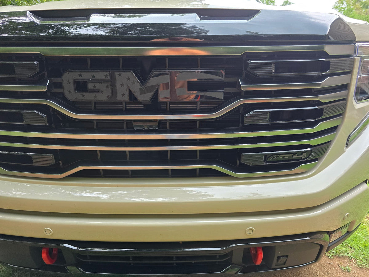 2020-2026 GMC Sierra, Yukon & Canyon | AT4-Style American Flag Emblems (Set of 3) (installed reference photo)