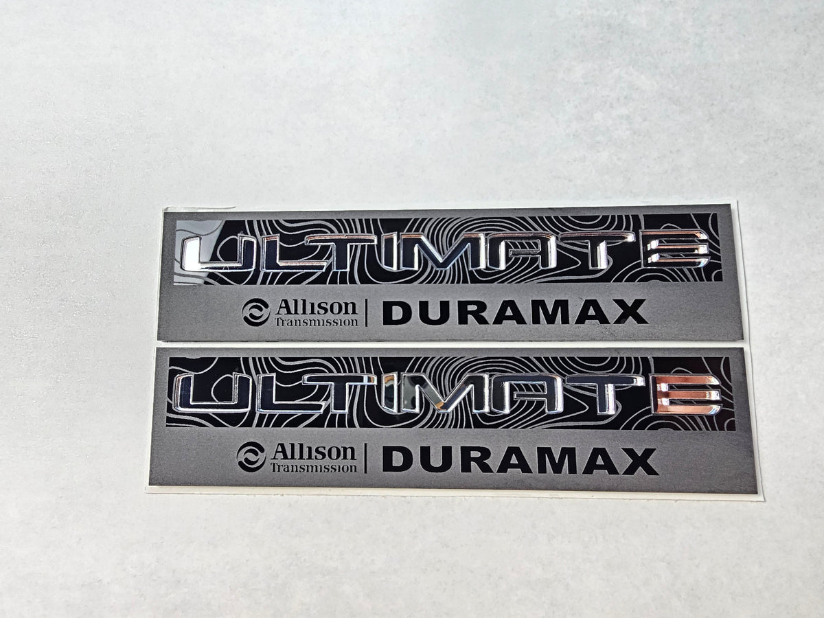 2020-2026 GMC Sierra HD Denali | Ultimate Duramax Topography Fender Emblem Inserts (Pair) (installed reference photo)