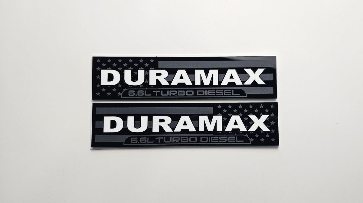 2020-2026 GMC Sierra HD | Duramax-Style American Flag Fender Emblem Inserts (Pair) (installed reference photo)