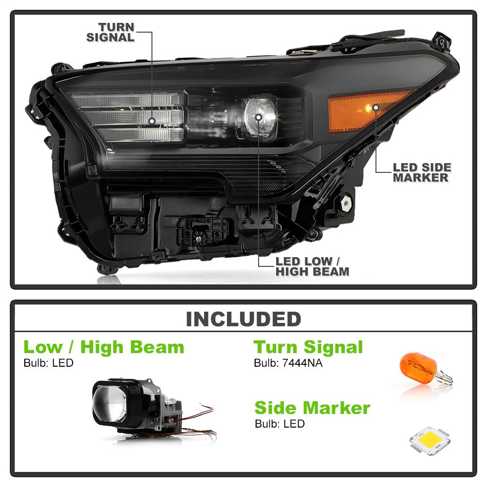 2024-2026 Toyota Tacoma | LED Projector Headlights (Halogen Signal Models)