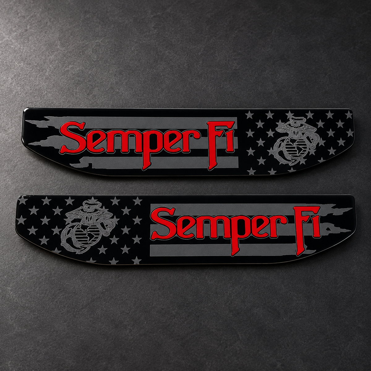 2019-2026 GMC Sierra 1500 | Semper Fi Fender Emblem Inserts (Pair) (installed reference photo)