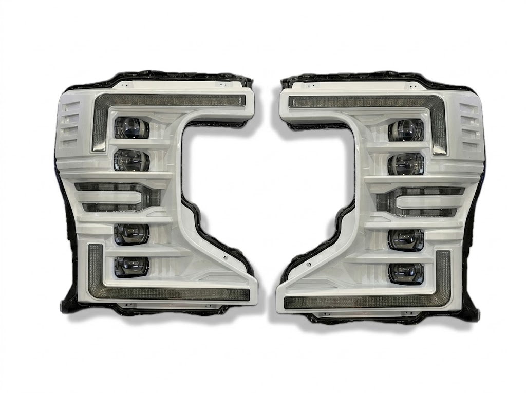 2020-2022 Ford Super Duty Morimoto XB LED headlights painted white