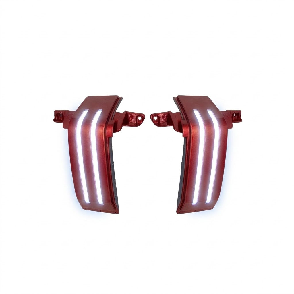 2014-2019 Chevy Silverado & GMC Sierra Colormatched Tow Mirror Marker Lights – Red, White Lit